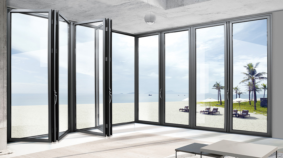 Aluminum folding doors