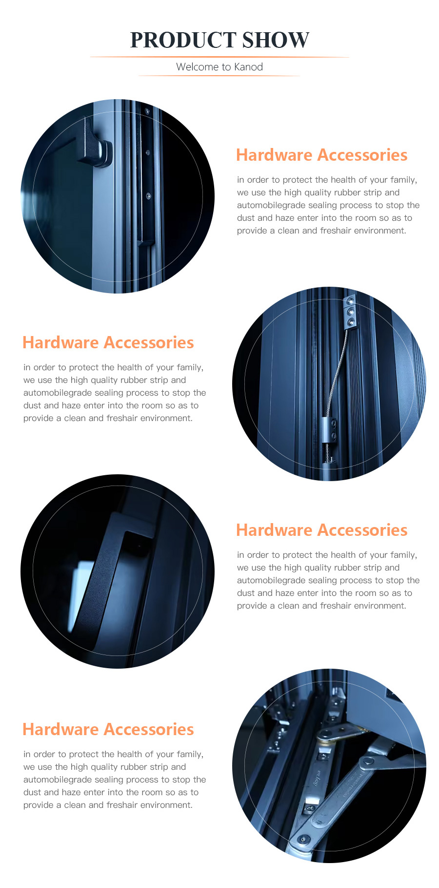 Detail display of Kanod flange 6 aluminum casement window Detail display of Kanod flange 6 aluminum casement window