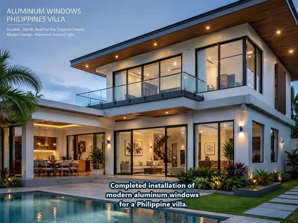 residential aluminum windows Philippines villa completed project